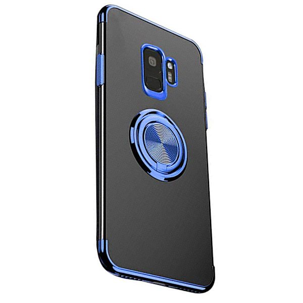 Samsung Galaxy S9 - Exklusivt Silikonskal med Ringhållare Silver