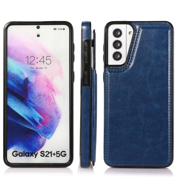 Praktisk deksel med kortrom - Samsung Galaxy S21 Plus Marinblå