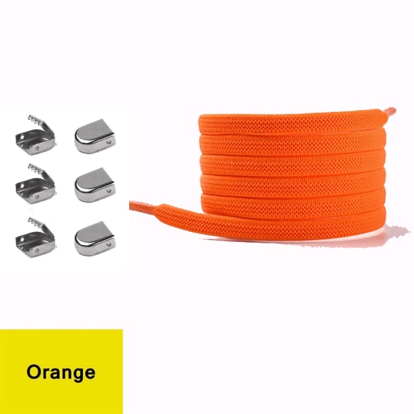 Slidfaste elastiske snørebånd (mange farver) Orange