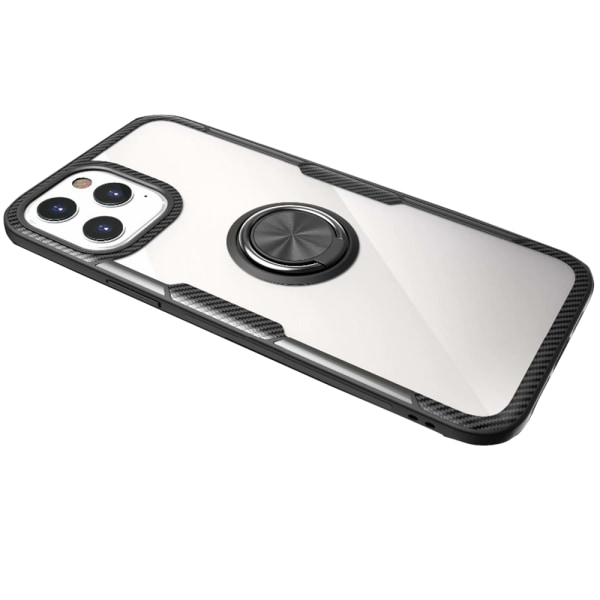Sileä kansi sormustelineellä - iPhone 12 Pro Max Marinblå/Silver