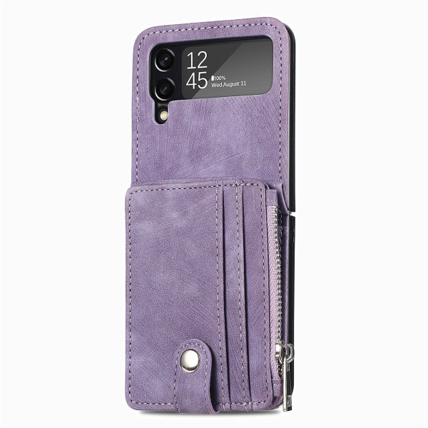 Elegant Skal med Kortfack - Samsung Galaxy Z Flip 4 Brun