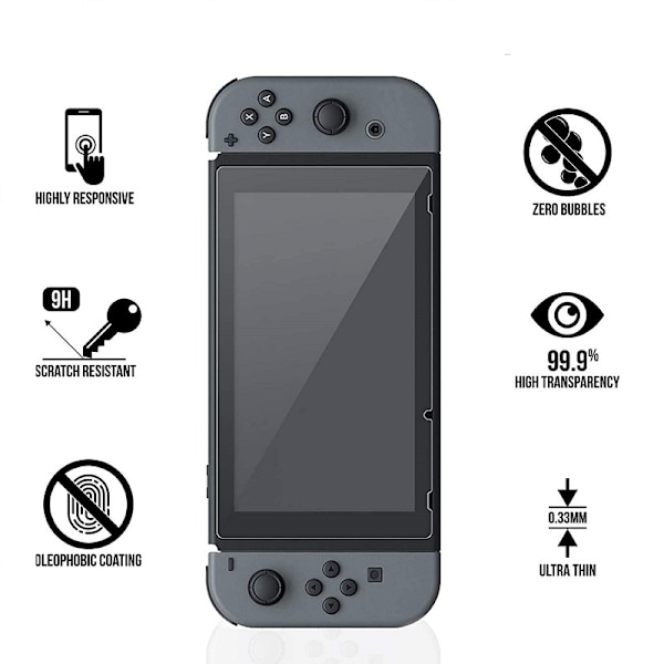 3-PACK Skärmskydd Standard 0,3mm Nintendo Switch Transparent