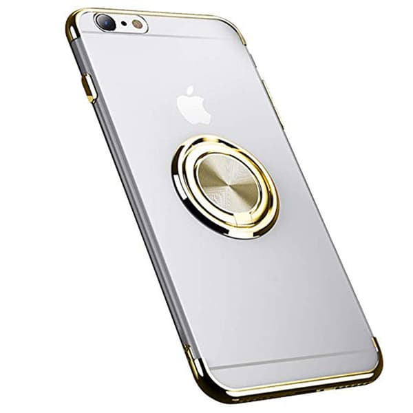 iPhone 6/6S - Exklusivt Silikonskal med Kickstand Guld Guld