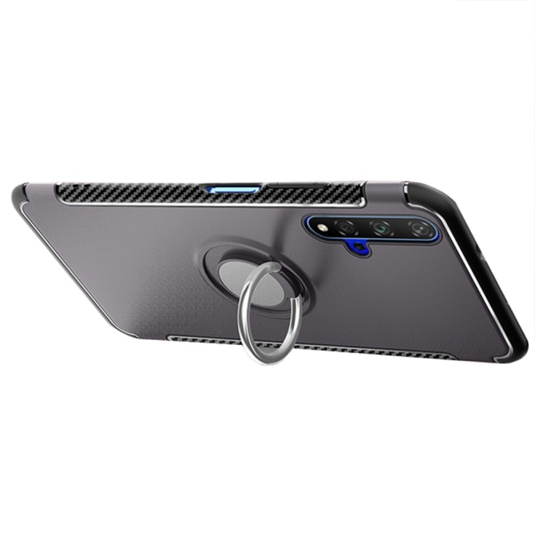 Huawei Nova 5T - Eksklusivt cover med ringholder Grå