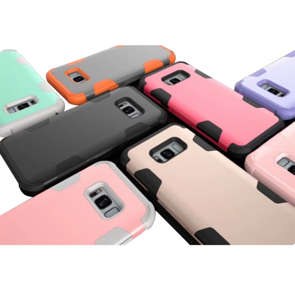 Samsung Galaxy S8+ - Tyylikäs ja suojaava kansi (LEMAN) Grå/Orange