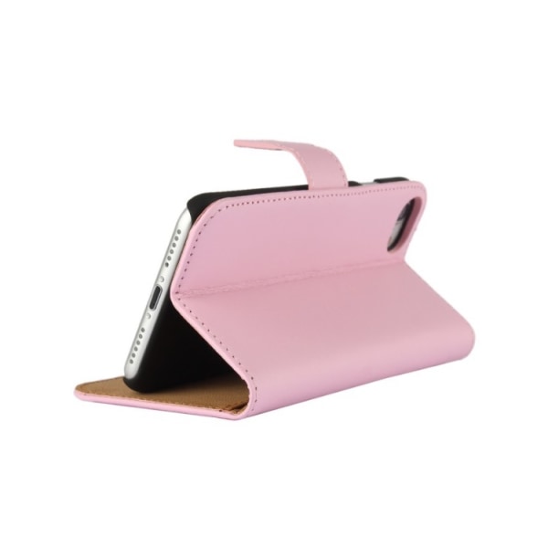 Stilrent Praktiskt VINTAGE Plånboksfodral i läder iPhone 7 PLUS Ljusrosa