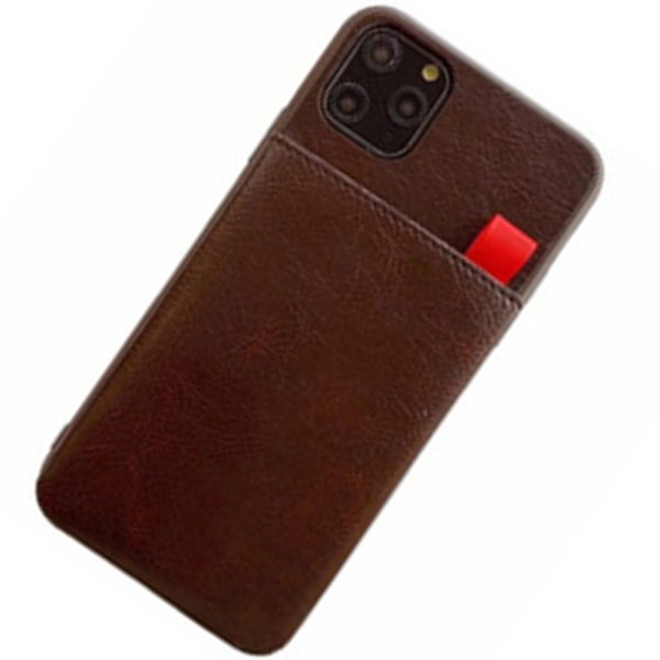 iPhone 11 - Skal med Kortfack (LEMAN) Brun