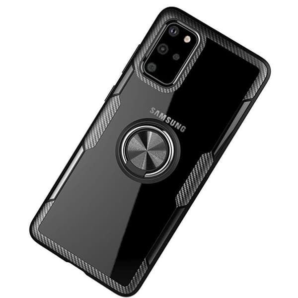 Samsung Galaxy S20 Plus - Skal med Ringhållare Svart/Silver Svart/Silver