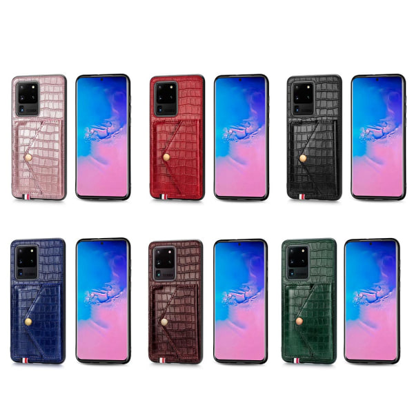 Samsung Galaxy S20 Ultra - Tyylikäs suojaava korttikotelo Röd