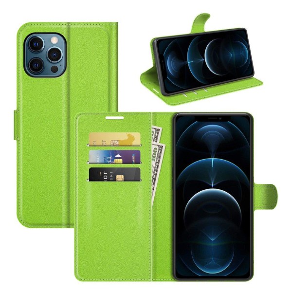 Tyylikäs lompakkokotelo (Nkobee) - iPhone 12 Pro Grön