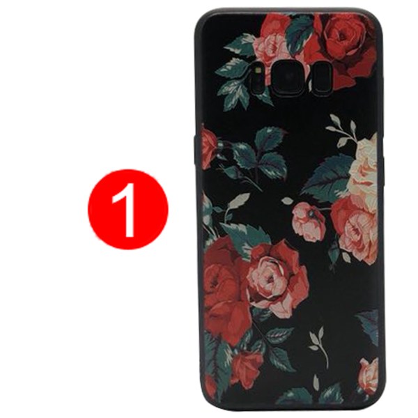 LEMAN-deksel med blomstermotiv til Samsung Galaxy S8 1