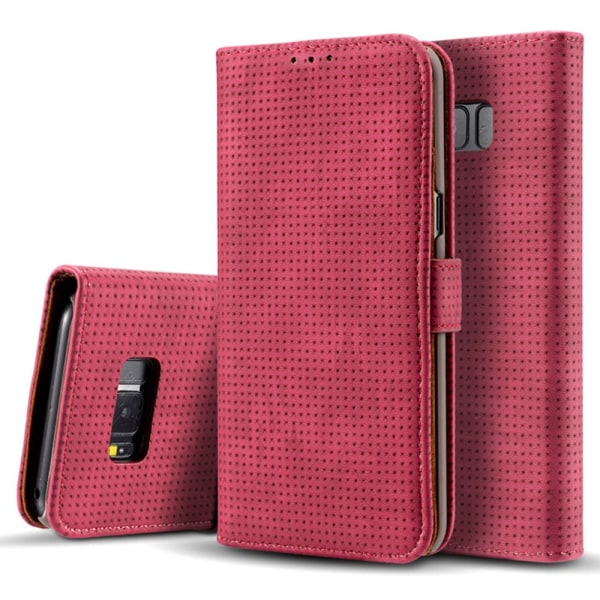 Samsung Galaxy S8 - Smart Case -mallissa "Old Look" (PU-nahka) Röd