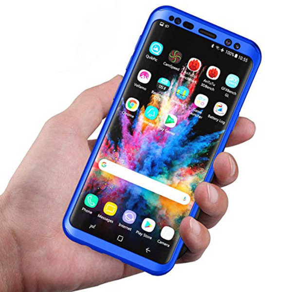 Stötdämpande (FLOVEME) Dubbelskal - Samsung Galaxy S9 Blå