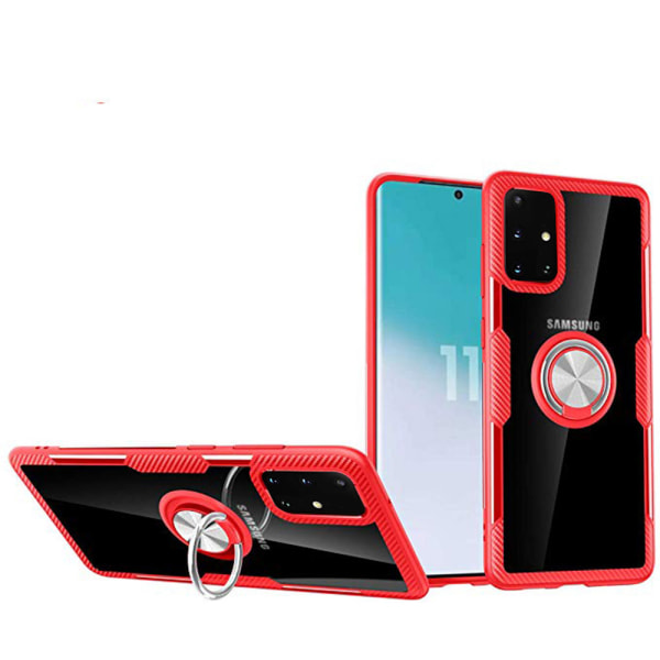 Fleksibelt cover med ringholder LEMAN - Samsung Galaxy A71 Röd