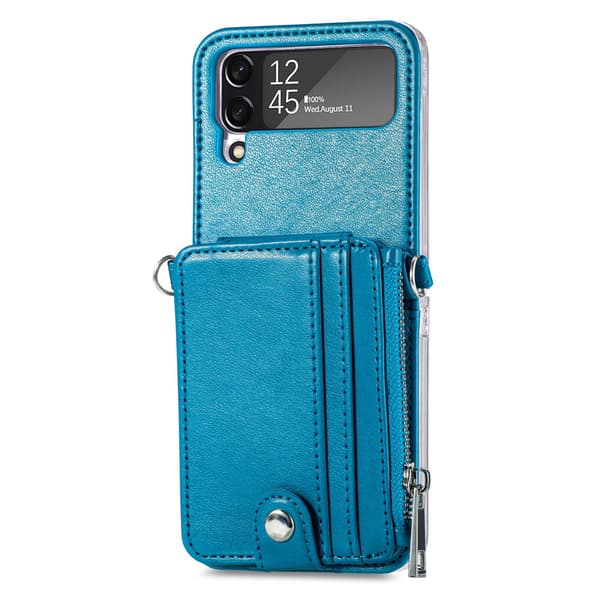 Mobildeksel med kortholder - Samsung Galaxy Z Flip 3 Blå