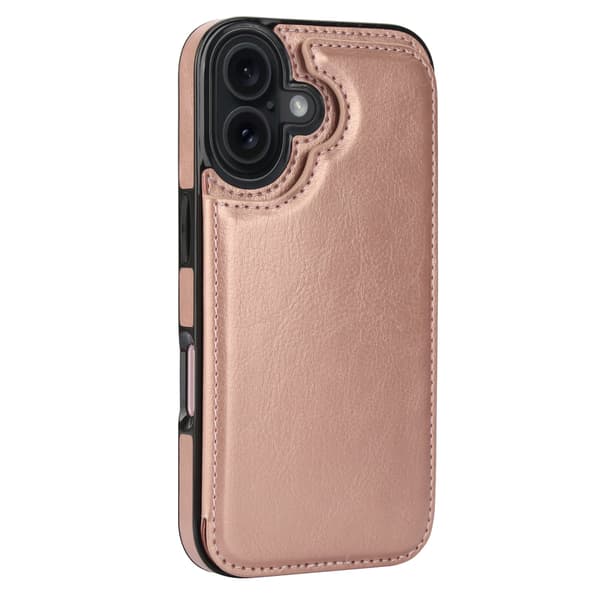 iPhone 17 Skal med Kortfack  Läderlook & Smart Magnetlåsning Svart