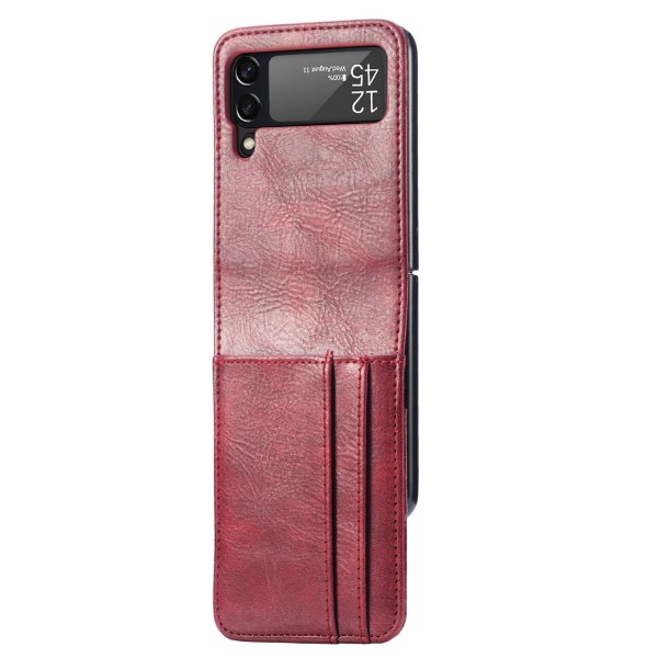 Cover med kortholder - Samsung Galaxy Z Flip 3 Röd