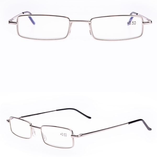Läsglasögon med Styrka (+1.0-+4.0) med säker förvaring Silver +3.0