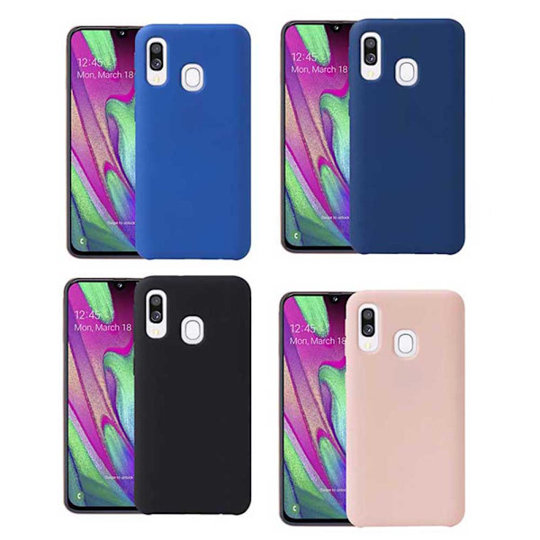 Samsung Galaxy A40 - Stötdämpande Silikonskal MATT Mörkblå