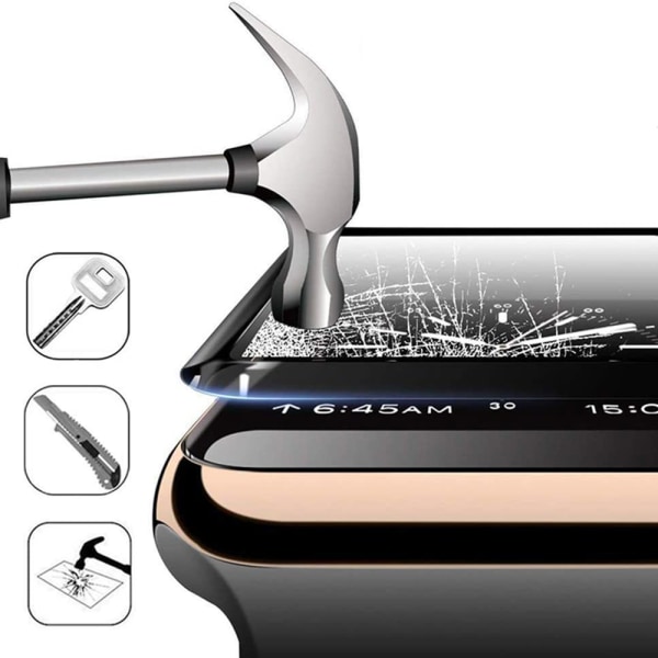 3-PAKK 3D Full lim Apple Watch Series 7/8 41/45 mm skjermbeskytter Transparent 41mm