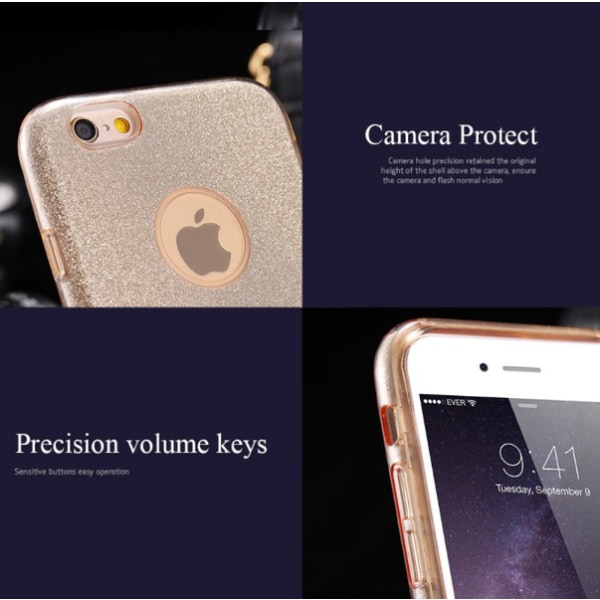 iPhone 6/6S - Snowflaken tyylikäs kristallikotelo Guld
