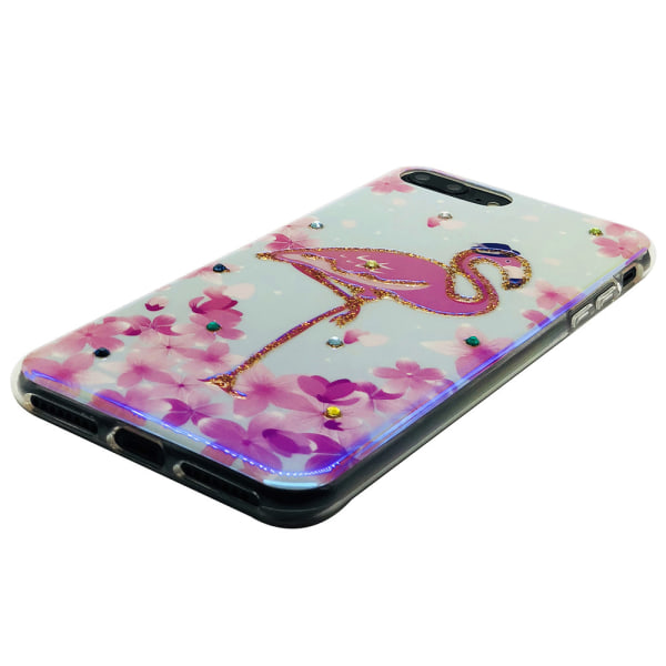 Cover i retro design (Pink Flamingo) til iPhone 8 Plus