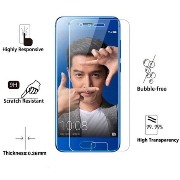 3-PACK Honor 9 Skärmskydd Standard HD 0,3mm Transparent