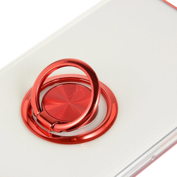 Praktisk stilfuldt cover med ringholder - Samsung Galaxy A42 Röd