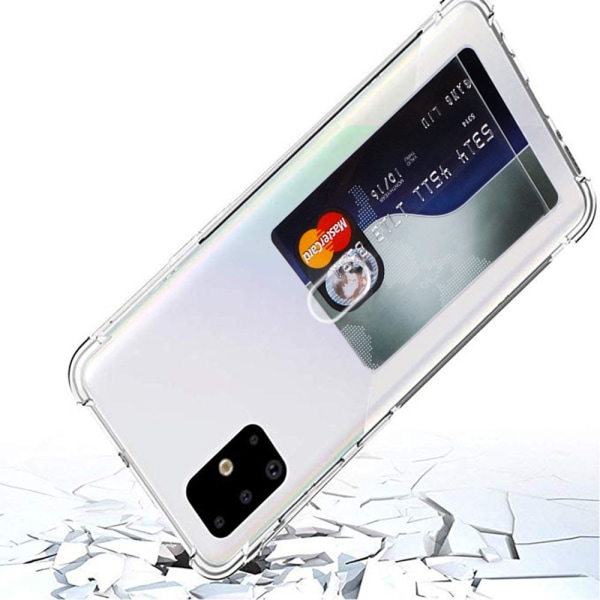 Kestävä kansi korttitelineellä - Samsung Galaxy A71 Transparent/Genomskinlig