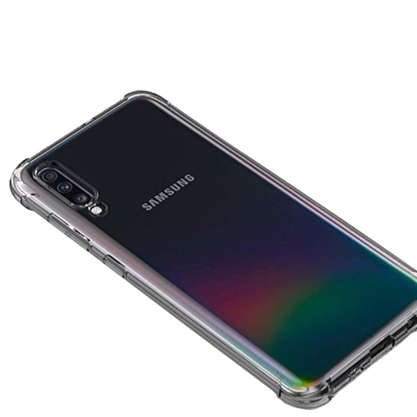 Samsung Galaxy A70 - Iskunkestävä silikonikuori (Floveme) Transparent/Genomskinlig