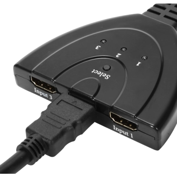 HDMI SWITCH SPLITTER 3 til 1 1080p Svart