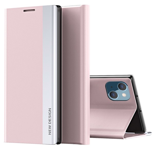 iPhone 15 - Elegant Fodral med Spegelyta & Stativfunktion Svart