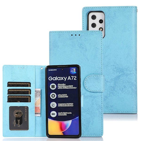 Smidigt Plånboksfodral - Samsung Galaxy A72 Mörkblå
