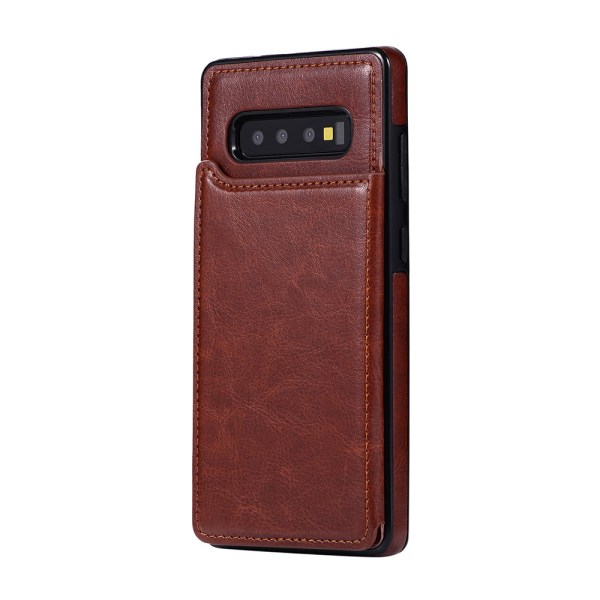 Käytännöllinen Nkobee-kotelo korttilokerolla - Samsung Galaxy S10 Röd