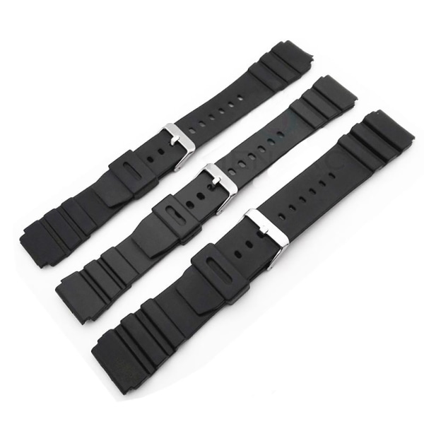 Stilsäkert Gummi Klockarmband Svart 22mm