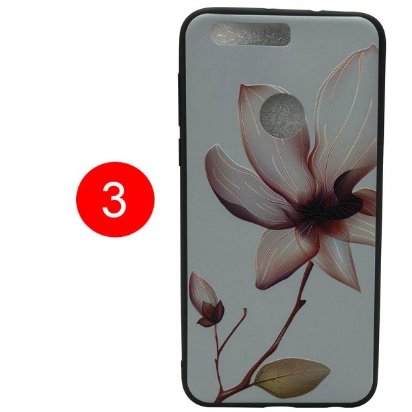 LEMAN cover med blomstermotiv til Huawei Honor 8 3