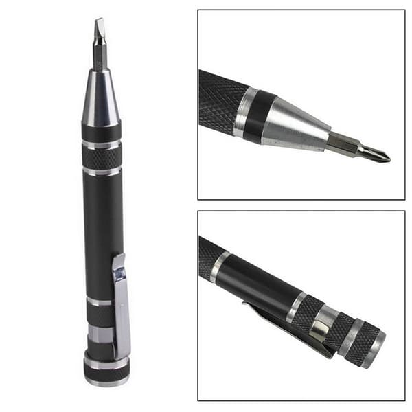 Smidigt Multifunktionell Skruvmejsel Set 8-1 Silver