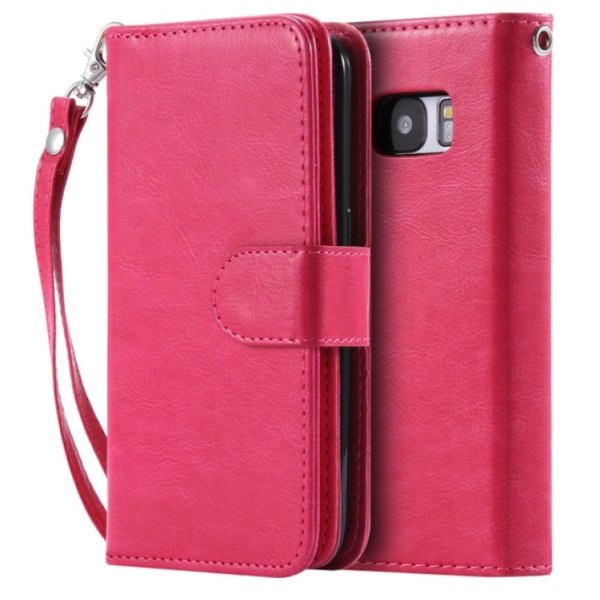 Samsung S6 Edge - LEMANS Tyylikäs lompakkokotelo NAHKAA Röd
