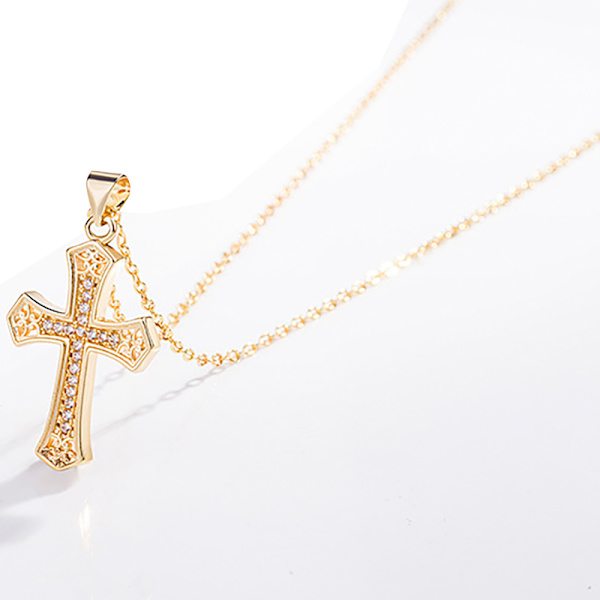 Elegant Kors Halsband Guld