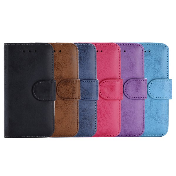 LEMAN Stilig lommebokdeksel - iPhone 5/5S/SE Marinblå