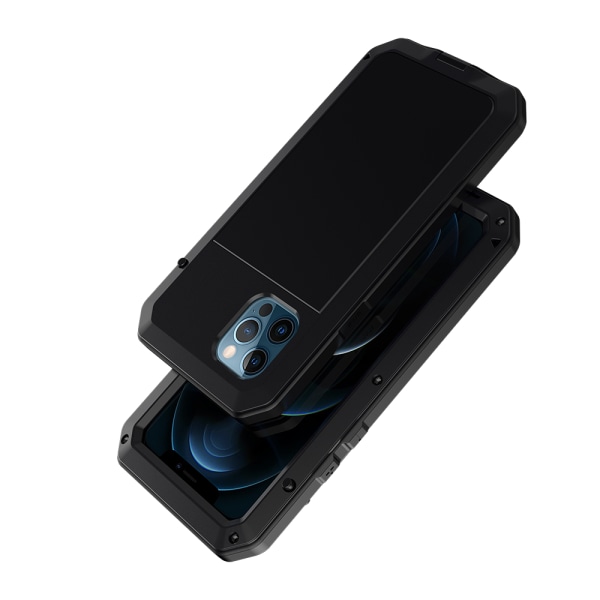 360-Beskyttende etui i aluminium HEAVY DUTY - iPhone 13 Pro Svart