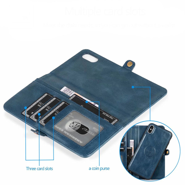 Professionellt Plånboksfodral - iPhone X/XS Mörkblå