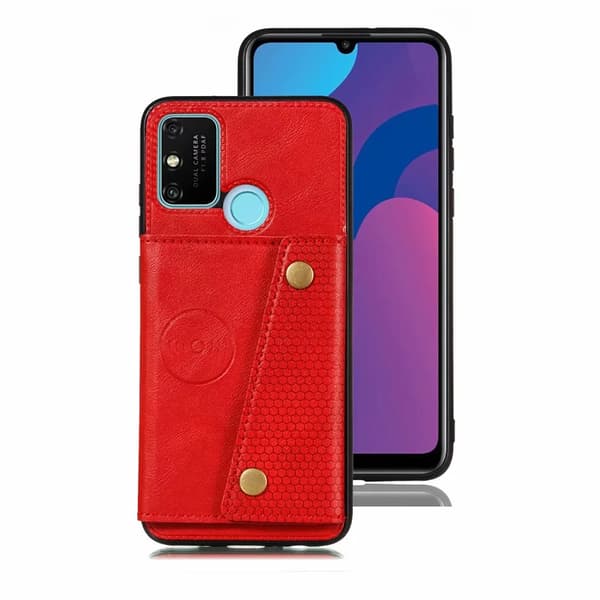 Stilsäkert Skal med Kortfack - Samsung Galaxy A21S Röd