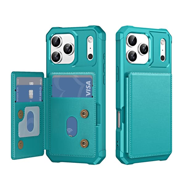 iPhone 17 Pro Skal med Kortfack & Stötskydd Lila