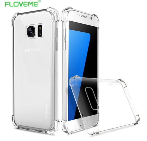 Praktiskt silikonskal med extra tjocka hörn för GALAXY S7 EDGE Blå