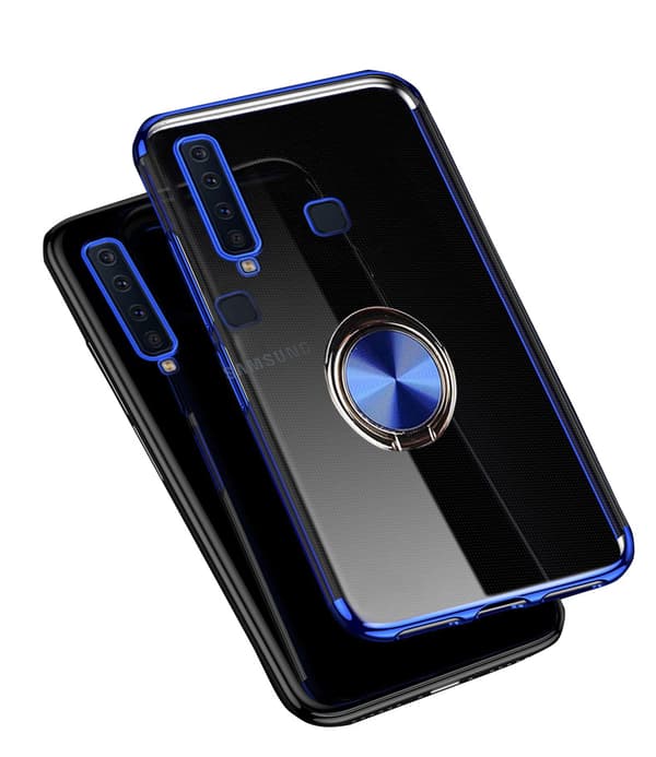 Samsung Galaxy A9 2018 - Silikonskal med Ringhållare Röd Röd