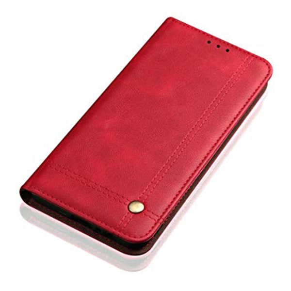 Stilig glatt lommebokveske Leman - Huawei Y6 2019 Röd