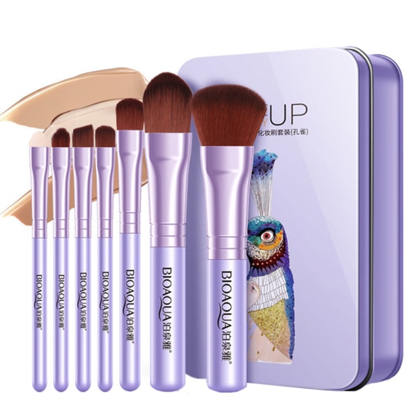 7 i 1 Makeup Brush Set Contouring / Blending / Shading / Highlighting Lila