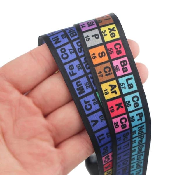 Holdbar Unik Periodic Table Nøglering Svart