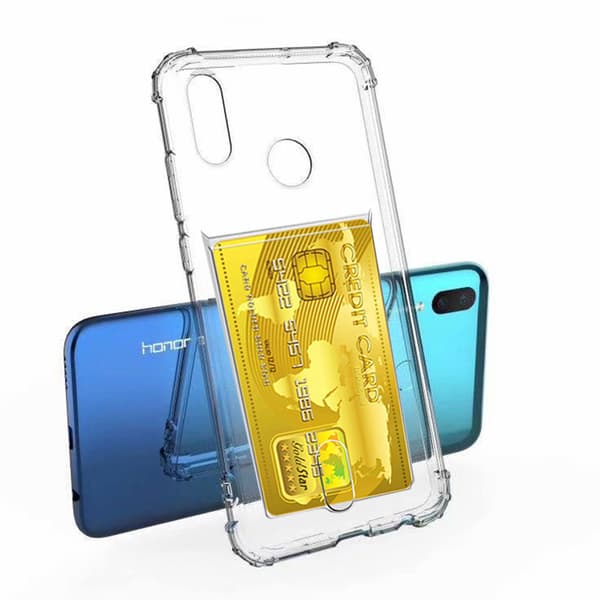 Silikonskal med Kortfack - Huawei P30 Lite Transparent